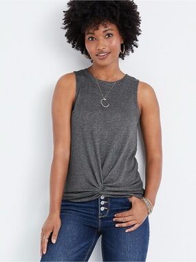 Maurices Gray Twist Tank Top